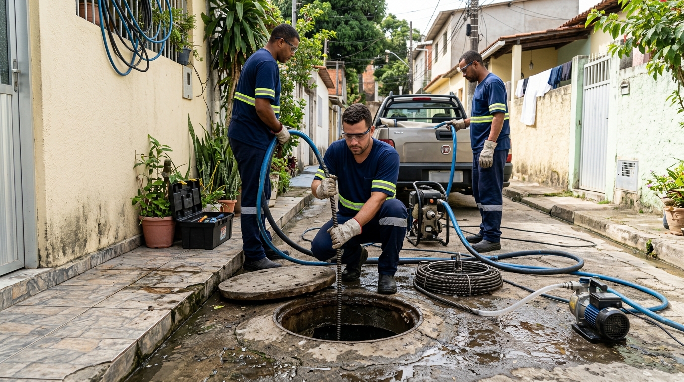 Desentupimento de esgoto com hidrojateamento em Campos dos Goytacazes-RJ